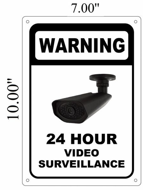 WARNING 24 HOUR VIDEO SURVEILLANCE SIGN