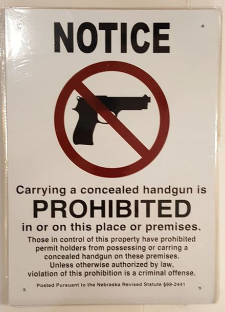 SIGNS NO CONCEALED CARRY SIGN