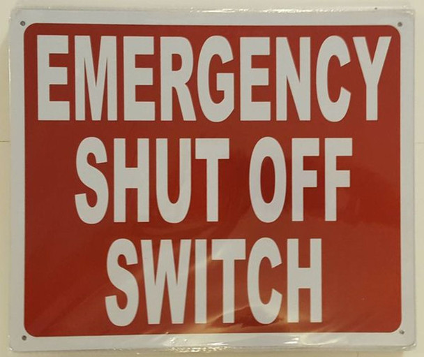 SIGNS EMERGENCY SHUT-OFF SWITCH SIGN