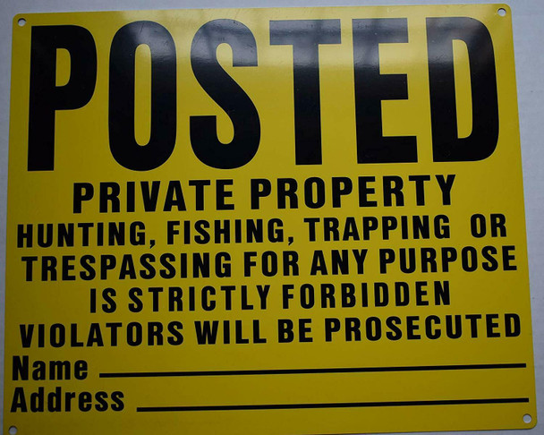 SIGNS Posted Private Property No Hunting Fishing