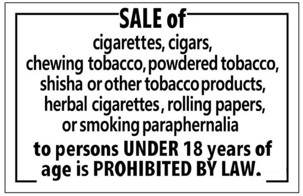 SALE OF CIGARETTES AND ANY SMOKING