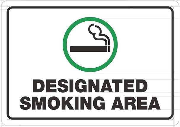 DESIGNATED SMOKING AREA SIGN (ALUMINUM SIGNS