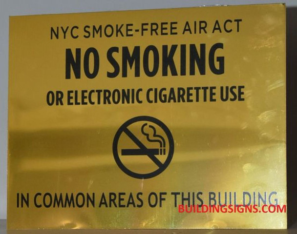 NYC Smoke free Act Sign "No