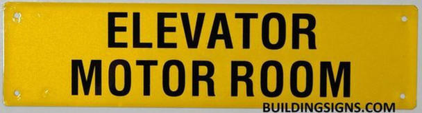 SIGNS ELEVATOR MOTOR ROOM SIGN- YELLOW BACKGROUND