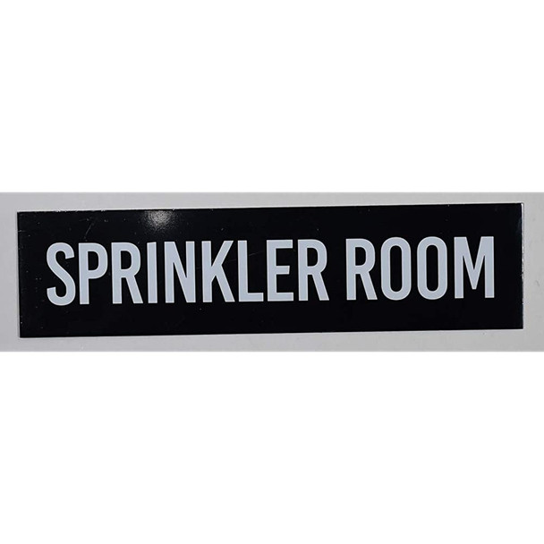 SIGNS Sprinkler Room Sign (Black,Aluminum, 2 X7.75,