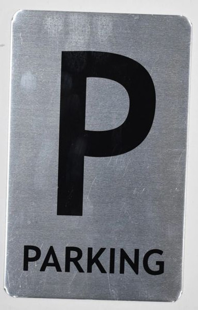 SIGNS Parking Floor Number Sign (Brush Aluminium,