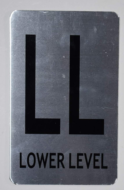 Lower Level Sign (Brush Aluminium, 5X8)-The