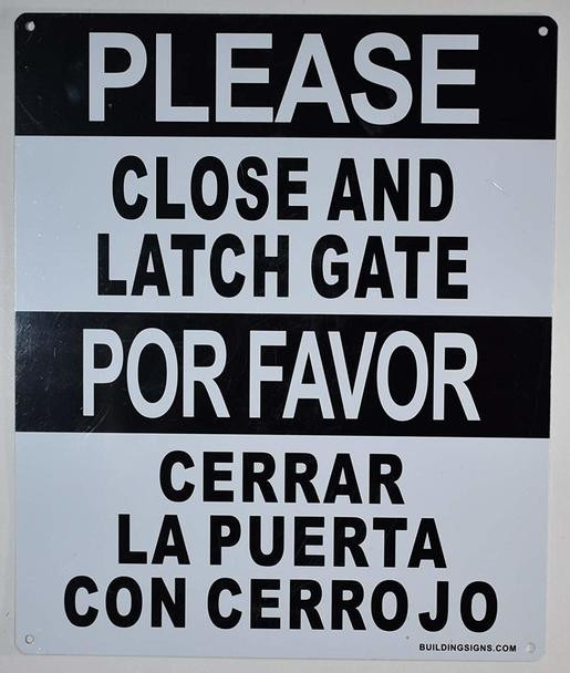 Please Close and Latch Gate Sign