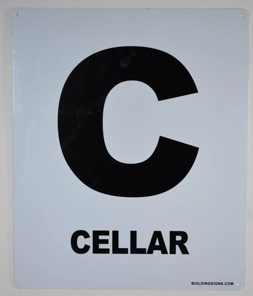 SIGNS Cellar Floor Sign (White,