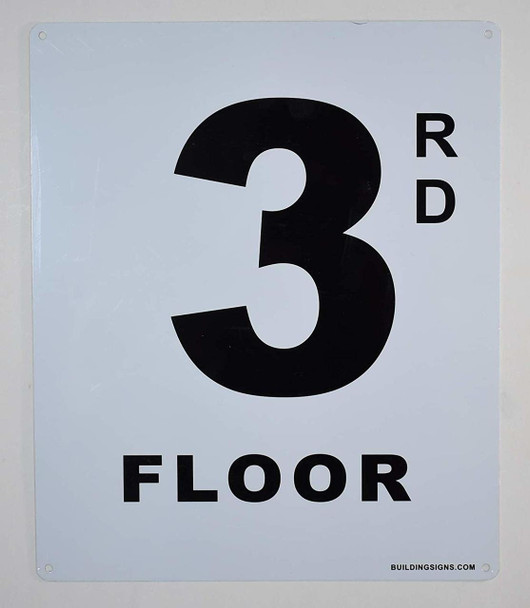 SIGNS 3rd Floor Sign (White,