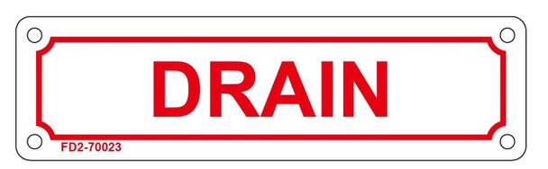 DRAIN SIGN (WHITE, ALUMINUM SIGNS 2X7)-(ref062020)