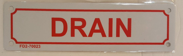 SIGNS DRAIN SIGN (WHITE, ALUMINUM