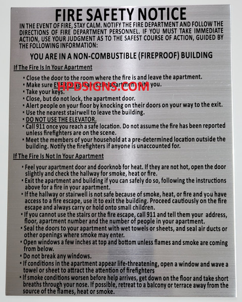 SIGNS HALLWAY/LOBBY Fire Safety Notice: