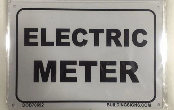 SIGNS ELECTRIC METER SIGN (WHITE