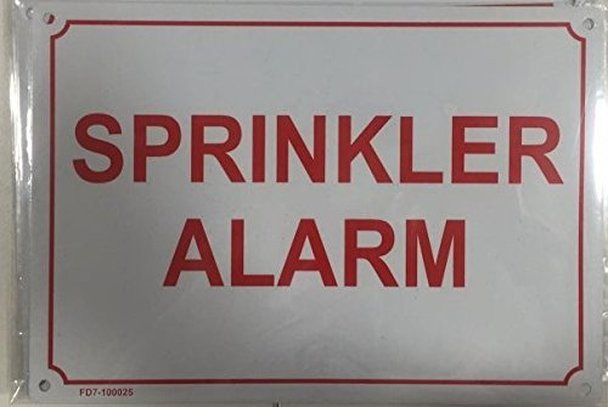 SPRINKLER ALARM SIGN ( ALUMINIUM 7X10 )