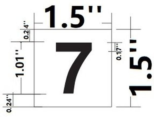 PHOTOLUMINESCENT DOOR IDENTIFICATION LETTER 7 (SEVEN) SIGN HEAVY DUTY / GLOW IN THE DARK