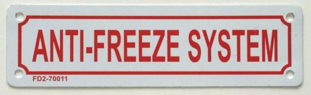 SIGNS ANTI FREEZE SYSTEM SIGN