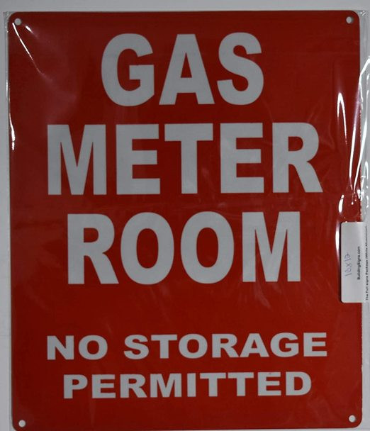 SIGNS Gas Meter Room Sign (Red, Reflective,