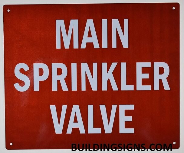 SIGNS MAIN SPRINKLER VALVE SIGNS (White, Reflective,