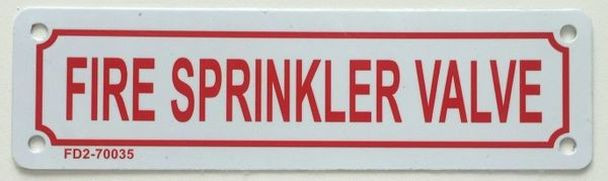 SIGNS FIRE Sprinkler Control Valve Sign (White