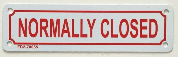 SIGNS NORMALLY CLOSED SIGN (WHITE, ALUMINIUM 2X7