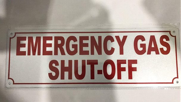 SIGNS Emergency Gas Shut Off Sign -Reflective