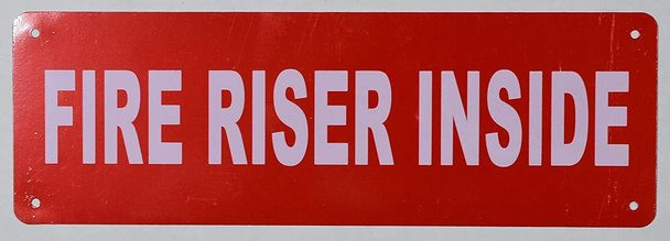 FIRE Riser Inside Sign (Aluminium,Reflective !!!, RED 4x12)