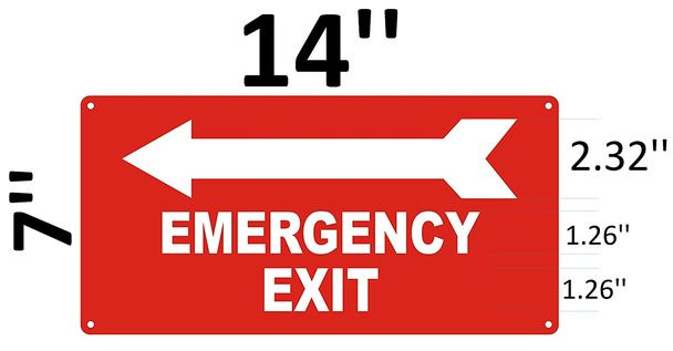 EMERGENCY EXIT WITH ARROW LEFT SIGN