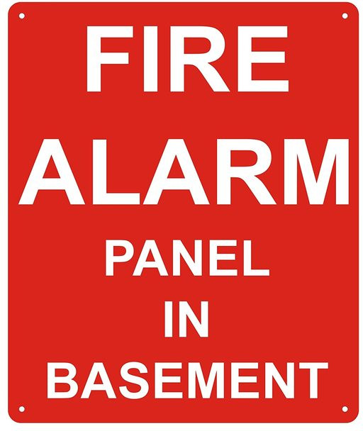 FIRE Alarm Panel in Basement Sign