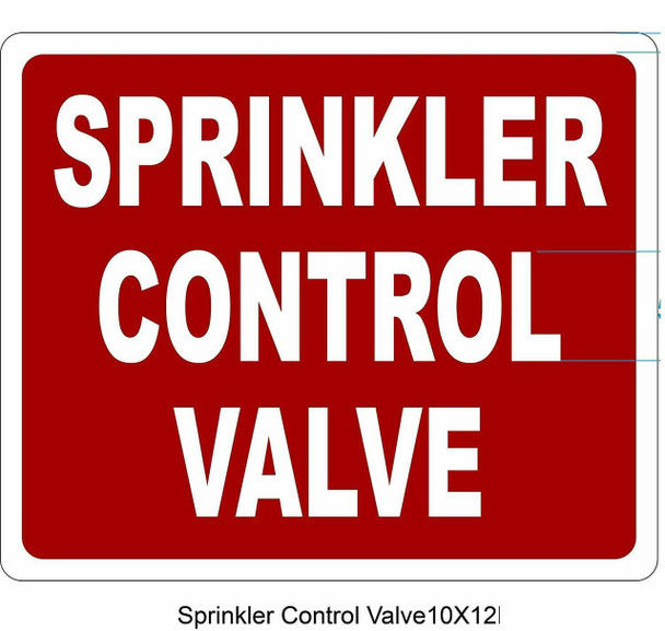 Sprinkler Control Valve Sign - (Red,Reflective