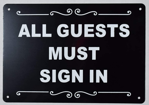 SIGNS All Guests Must Sign in Sign