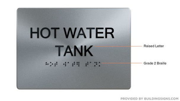 HOT WATER TANK dob sign