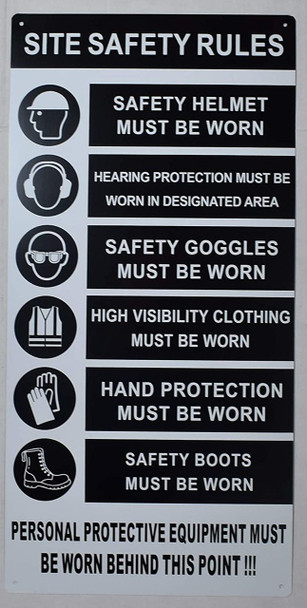 PPE Sign - Site Safety Rules