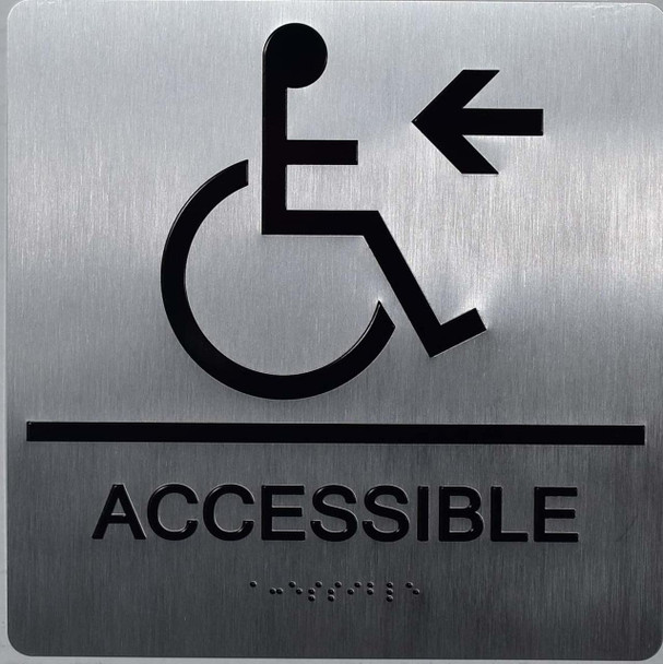 ACCESSIBLE Left Arrow Sign -Tactile Signs