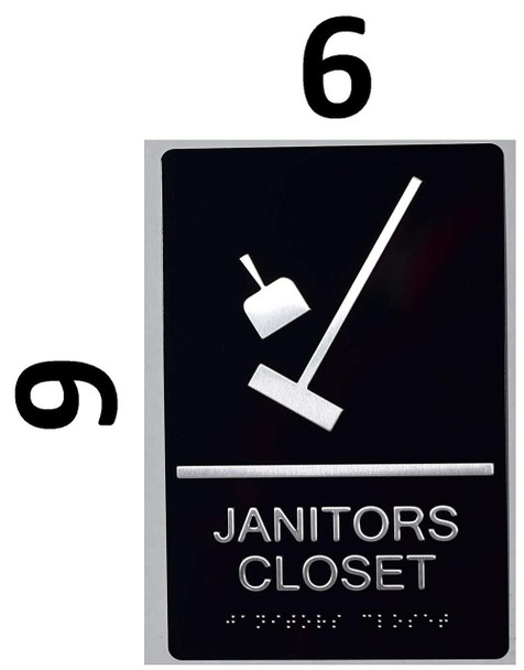 SIGNS Janitors Closet Sign -Tactile