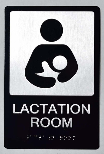 Lactation Room Sign -Tactile Signs (Aluminium,Black,Size