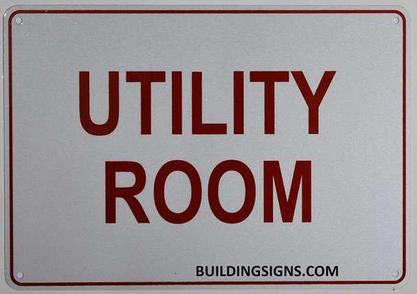 SIGNS UTILITY ROOM SIGN- REFLECTIVE !!! (ALUMINUM