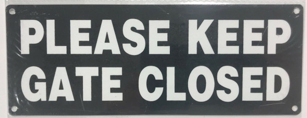 PLEASE KEEP GATE CLOSED SIGN BLACK