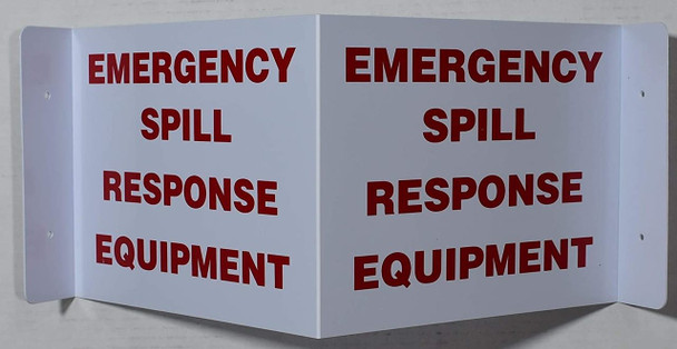 EMERGENCY SPILL RESPONSE EQUIPMENT 2D projection signs / 2d hallway sign is printed on both sides for easy viewing.