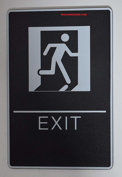 ADA EXIT Sign with Tactile Graphic