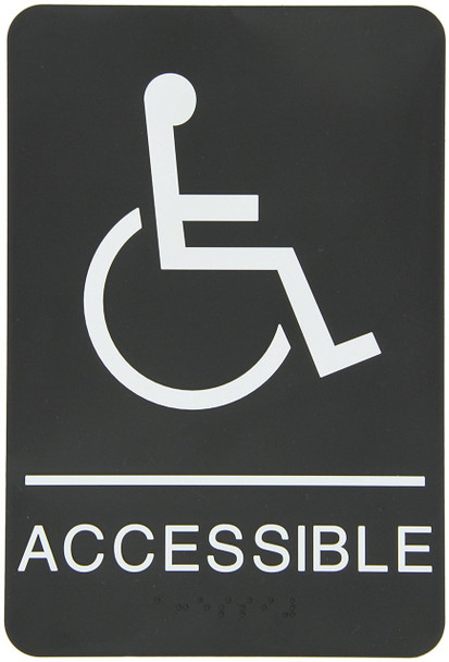 ADA-Braille Tactile Sign, Legend"(Handicapped) ACCESSIBLE" with