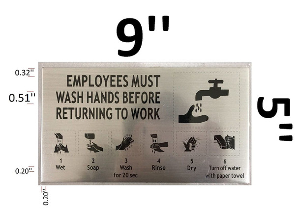 Employee Must WASH Hand Before Returning to Work Sign - Delicato line