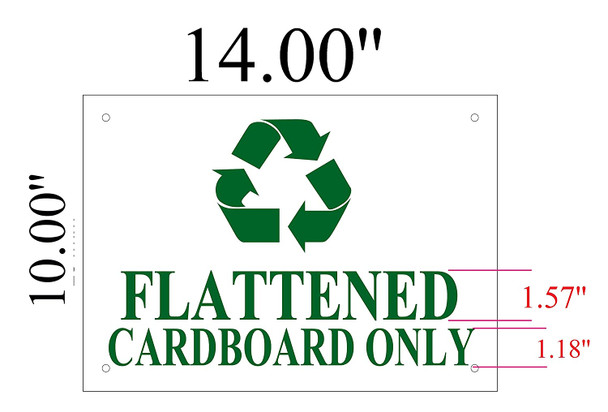 FLATTENED CARDBOARD ONLY SIGN