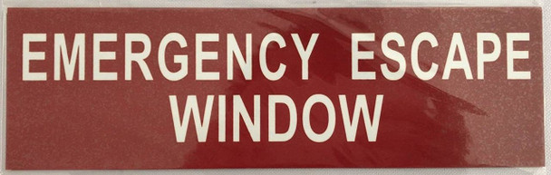 EMERGENCY ESCAPE WINDOW SIGN - RED