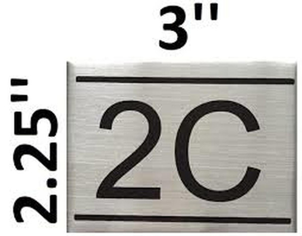 SIGNS APARTMENT NUMBER SIGN -2C-BRUSHED