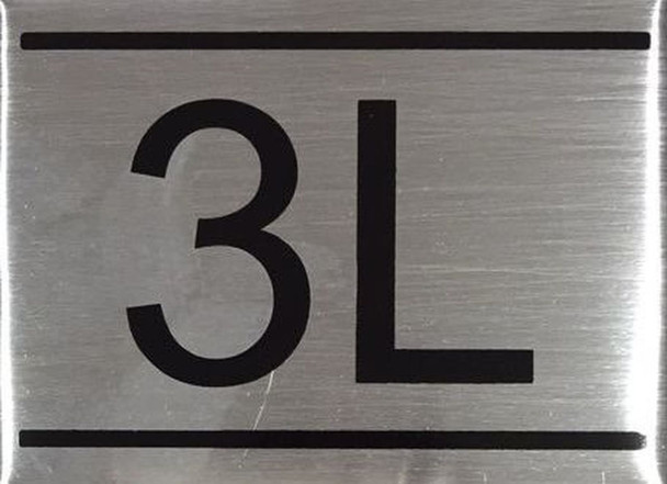 SIGNS APARTMENT NUMBER SIGN -3L -BRUSHED ALUMINUM