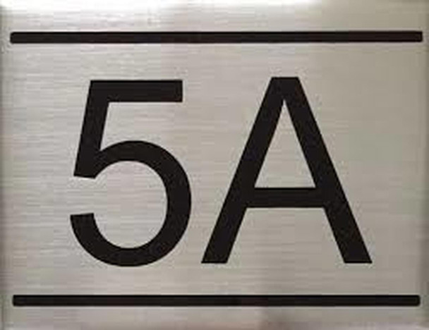 APARTMENT NUMBER SIGN -5A -BRUSHED ALUMINUM