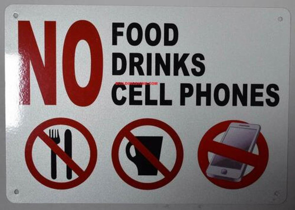 SIGNS No Food No Drinks