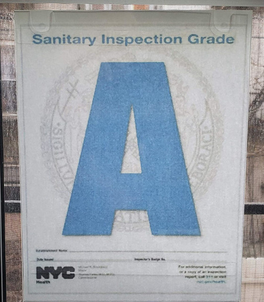 NYC Restaurant Letter Grade Frame (Size