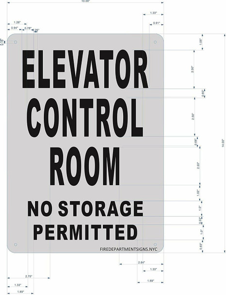 ELEVATOR CONTROL ROOM SIGN